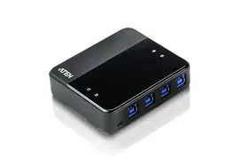 ATEN US434 4 prievadų USB 3.0 įrenginių daliklis, 5Gbit/s, Micro-USB Type-B, juodas, plastikinis