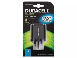 Duracell sieninis įkroviklis su USB-C ir USB-A, juodas