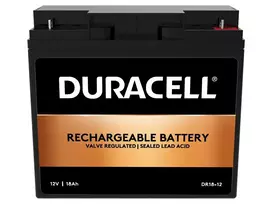 Duracell 12V 18Ah VRLA baterija, sandarus švino rūgšties akumuliatorius, 12 V, 18 Ah, 18000 mAh, 216 Wh, juoda