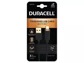 Duracell USB7031A maitinimo laidas, USB-A į USB-C, 3A/21.5V, 1 m, juodas
