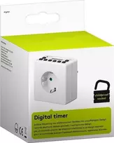 MicroConnect GRUTIMER3 išmanusis kištukinis lizdas su LCD laikmačiu, 110×81×78 mm, baltas