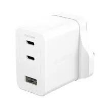 PanzerGlass empower™ by ® Turbo 70W kelių įrenginių įkroviklis su 2 x USB-C + USB-A | UK kištukas | sidabriškai baltas