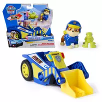 PAW Patrol: Paieškos ir gelbėjimo, Rubble gelbėjimo buldozeris su 2 figūrėlėmis, policijos automobilis su atbulinės eigos veikimu, žaislai vaikams nuo 3 metų