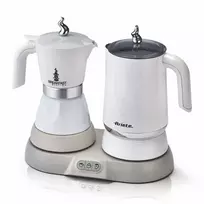 Ariete 1344 Pusryčių stotelė, 3 prietaisai viename: Moka puodas, virdulys, karšto ir šalto pieno putotojas, 500 W, 2/4 puodeliai, palaiko kavą karštą, 5 funkcijos, balta