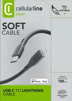 Cellularline Soft Cable 120 cm – USB-C į Lightning minkšto prisilietimo laidas