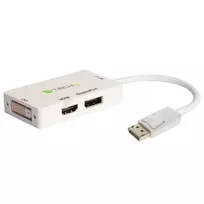 Techly IADAP DP-COMBOF3 vaizdo kabelio adapteris DisplayPort DisplayPort + DVI + HDMI baltas