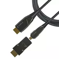 Techly HDMI A/A Micro HDMI AOC šviesolaidinis kabelis 4K 10 m, 10 m, HDMI A tipo (standartinis), HDMI D tipo (Micro), 3D, 18Gbit/s, juodas