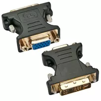 Techly DVI vyriškas / VGA moteriškas analoginis vaizdo adapteris juodas, DVI-A, VGA