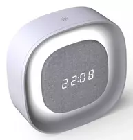 Techly IC-CLOCK-56WH skaitmeninis žadintuvas su LED naktine šviesa, pilka/balta
