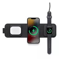 mophie 3-in-1 kelioninis įkroviklis su MagSafe (2023), Juodas