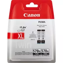 Canon PGI-570BK XL didelės talpos juodo rašalo kasetė (2 vnt. pakuotė)