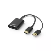 ACT AC7536 HDMI į DisplayPort adapteris 0,24 m, USB maitinimo laidas, juodas