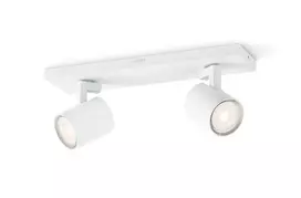 Paviršinis šviestuvas Philips myLiving 5309231P0, GU10 LED 7 W, 2700K, 255 lm, 2 šviesos šaltiniai, reguliuojamas, baltas