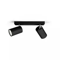 Sieninis/lubinis prožektorius Signify Philips myLiving Kosipo 2x GU10 LED 220-240V IP20 juodas