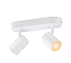 WiZ IMAGEO 2x reguliuojamas prožektorius, išmanus lubinis šviestuvas, Wi-Fi/Bluetooth, baltas, Wi-Fi 4 (802.11n), 802.11b, 802.11g, LED, metalas