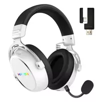 HATOR Hypergang 3 Wireless belaidės ausinės lankeliu, USB Type-C / USB Type-A, Bluetooth, balta