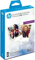 HP Social Media Snapshots Nuimamas Lipnus Nuotraukų Popierius – 25 lapai / 10 x 13 cm, Baltas, Pusiau blizgus