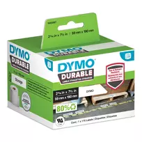 DYMO Authentic LabelWriter Patvarūs Lipdukai | 59mm x 190mm | Baltas Polipropilenas | 170 Didelių Lipnių Etikečių | Aukštos Kokybės | Skirta LabelWriter Etikečių Spausdintuvams