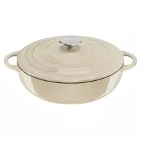 Tefal ketaus serviravimo puodas LOV E25972, apvalus, 3,8 l, 28 cm, smėlio spalvos