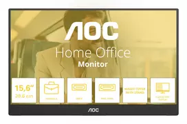 Nešiojamas monitorius AOC 16T20E2, 15.6 colio, Full HD, IPS, juodas