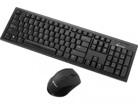 Sandberg Wireless Office DesktopSet INT belaidis klaviatūros ir pelės rinkinys, RF, membraninis, QWERTY, juodas