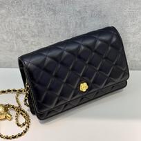 New small golden ball fortune bag leather woc chain shoulder messenger bag high-end diamond flower small square bag women 19*12*4cm