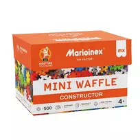 Marioinex Mini Waffle Konstruktor 500 – 500 vnt. statybinių blokelių, skalbiami mašinoje, įvairiaspalviai