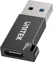 Unitek USB-C į USB-A adapteris A1049ABK01 — juodas, USB-C (motina) į USB-A (tėvas) kompaktiškas adapteris