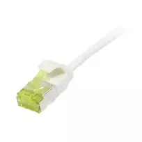 Pataisos laidas RJ45, CAT6A 500MHz, 10m, baltas, U/FTP, plonas apvalus d=3,8mm, TPE/LSZH (Superflex), AWG32, su Cat.7 žaliava, Synergy 21 (S217329V3)