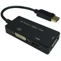 12993153, 0,1 m, DisplayPort, VGA D-Sub + HDMI + DVI, Kištukas, Lizdas, Tiesus