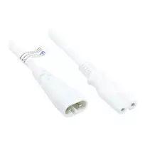 Euro prailginimo laidas C8 kištukas (tiesus) į C7/Euro 8 lizdą (tiesus), baltas, 0,75 mm², 2 m, Good Connections® (P0870-W020)