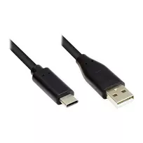 Jungiamasis laidas USB 2.0, USB-C™ kištukas prie USB 2.0 A kištuko, CU, juodas, 2 m, Good Connections® (GC-M0118)