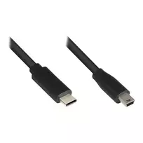 Laidas USB 2.0, USB-C™ kištukas į Mini B 5 kontaktų kištuką, juodas, 3 m, Good Connections (3310-CM030)