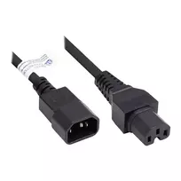 Laidas C14 (tiesus) į C15 (tiesus), 1 m, 0,75 mm², juodas, Good Connections® P1450-S010
