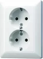 JUNG Schuko dvigubas kištukinis lizdas AS5020UWW AS 500/A plus Alpine White (AS5020UWW)