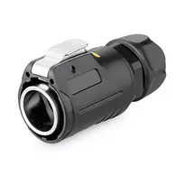 Alcasa S1 IC01-24R01 RJ45 jungtis – vyriška/moteriška, tiesi, metalinė, IP65/IP67, juoda