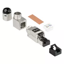 RJ45 kištukas Cat. 6A, beįrankis, STP ekranuotas, metalinis, 5 krypčių, Good (GC-N0165)