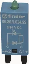 FINDER LED indikatorius su slopinimo diodu ant gnybto A1, LED žalias, 99.80.9.024.99 (9980902499)