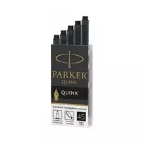 Parker Quink juodos spalvos rašalo kasetės, dėžutė po 5 vnt.