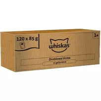 Šlapio maisto katėms pakeliai Whiskas Drobiowa Uczta drebučiuose 120 x 85 g (multipaketas)