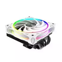 Akasa SOHO H6L RGB baltas – žemo profilio procesoriaus aušintuvas su RGB ventiliatoriumi, tinkamas mini-ITX kompaktinėms sistemoms