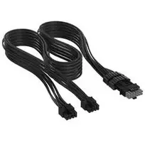 Corsair Premium Sleeved 2x 8-Pin į 12V-2x6 laidų rinkinys, skirtas Type-5 maitinimo šaltiniui - juoda