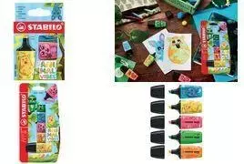 Highlighter STABILO BOSS MINI Animal Vibes – kaltinis antgalis 2,0–5,0 mm, ilgai atvirai laikomas, vienas vnt.
