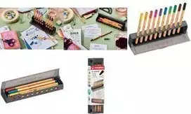 Finelineriai Stabilo point 88 10 spalvų Click-Set su plastikiniu penaluku ir staliniu kilimėliu (modelis 8810-5)