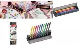 Flomasterių rinkinys Stabilo Pen 68 10 vnt. su plastikiniu penaluku ir stalo kilimėliu (6810-7)