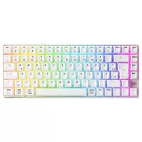 Mechaninio stiliaus kompaktiška belaidė klaviatūra Cherry XTRFY K33 75% QWERTZ vokiečių balta USB + RF + Bluetooth RGB