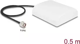 Antena DELOCK 90761 — 2,4 GHz kryptinė WiFi N antena 8 dBi su N vyrišku jungtimi ir 50 cm RG-58 kabeliu, balta, lauko
