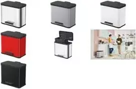 Šiukšlių konteineris Hailo Öko duo Plus L – dviejų skyrių nerūdijančio plieno 17L + 9L