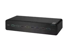 Belkin F1DN208KVM-UN-4 — 8 prievadų dviejų galvučių HDMI/DisplayPort KVM jungiklis, USB klaviatūra ir pelė, 4K@60Hz, montavimui į stelažą, juodas