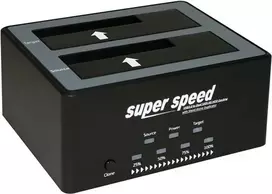 ROLINE 16.01.4122 - HDD dėklas - 2 lizdai - 2,5/3,5 col. - SATA 6Gb/s - 600MB/s - USB 2.0 - Juoda